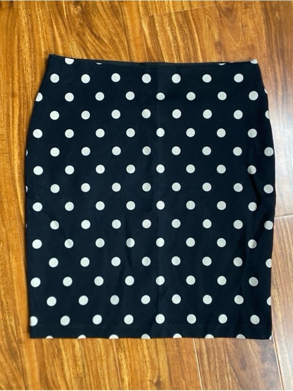 Ann Taylor Womens Black Cream Polka Dot Ponte Stretch Pencil Skirt MP Preppy